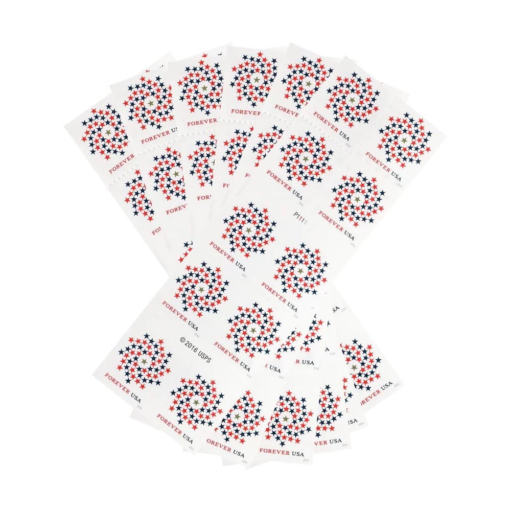 Patriotic Spiral 2016 Forever First Class Postage Stamps