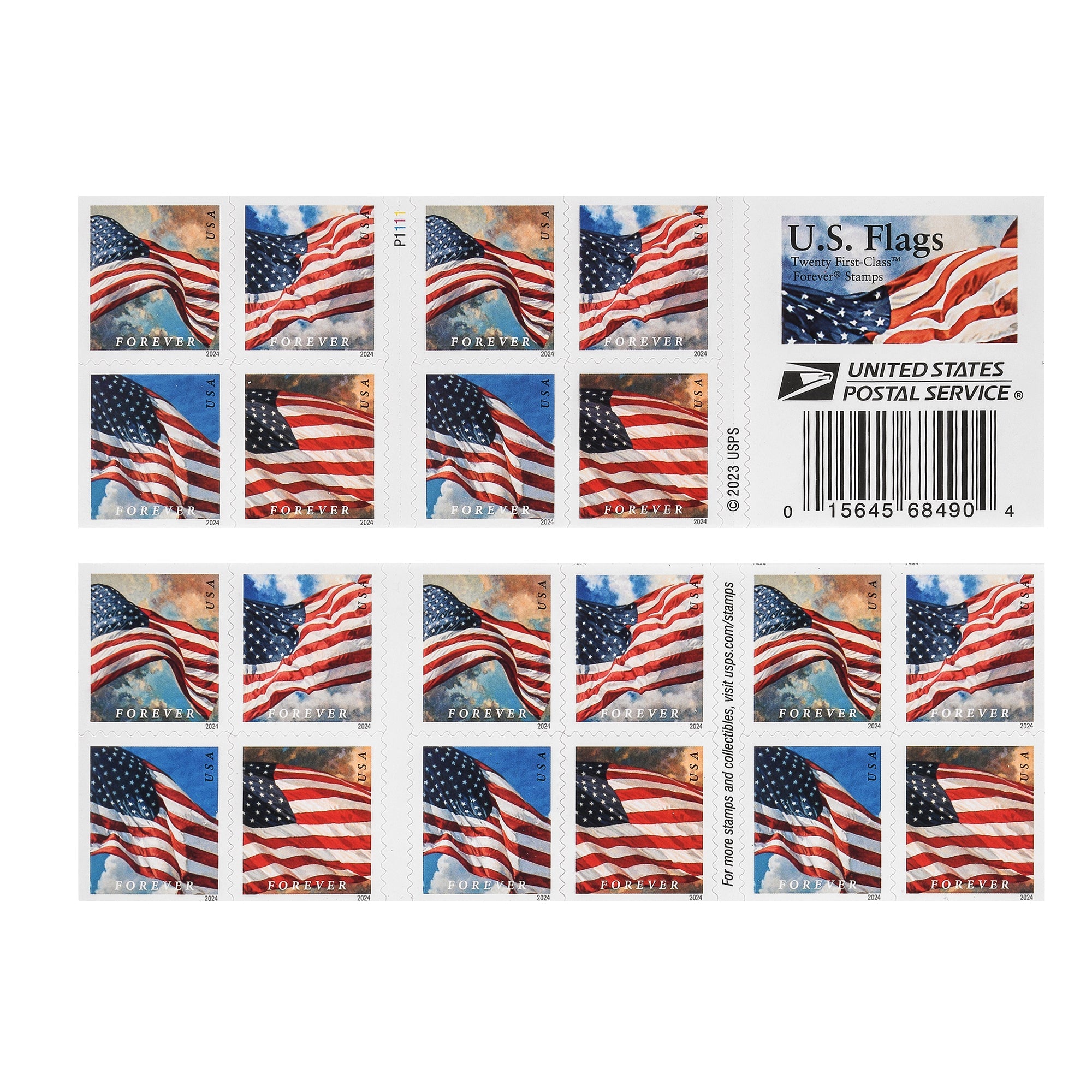 U.S. Flags 2024 Forever First Class Postage Stamps